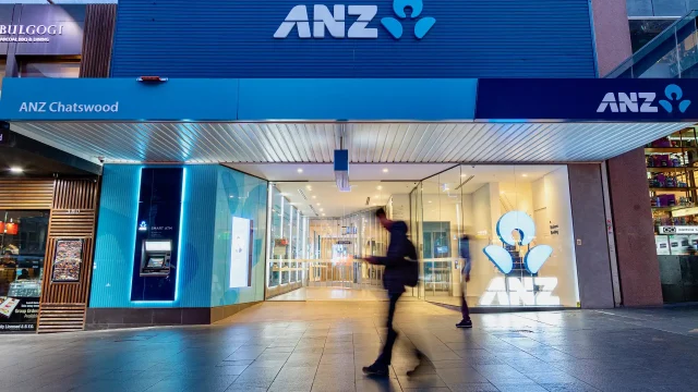 ANZ logo outside a city branch as documents reveal the bank’s AUD 50 million BBSW settlement.