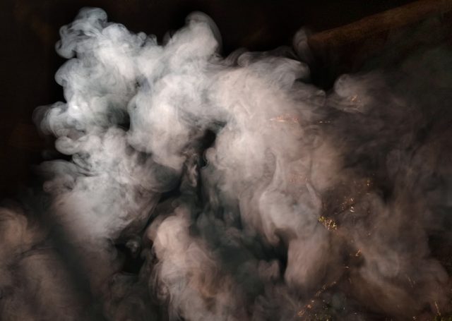 Smoke rises from a bombed residential complex in Doha after Israeli jets struck the Qatari property used by Hamas negotiators.
