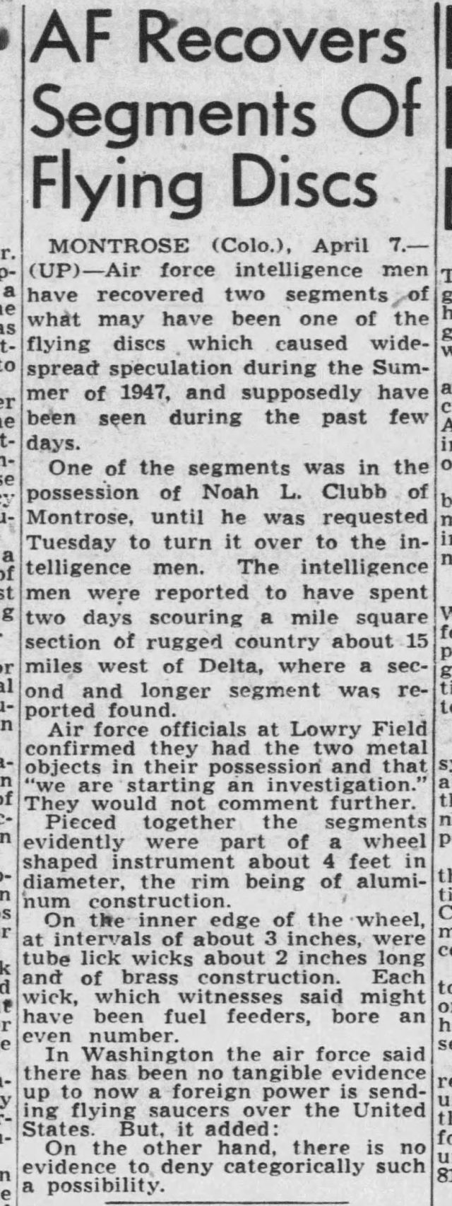 A scanned page from a 1949 Department of War document showing typed UFO incident reports with handwritten annotations.